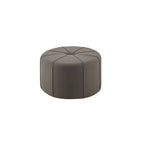 Repose-pieds ovale touffeté en tissu bleu / crème / gris, simple