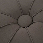 Repose-pieds ovale touffeté en tissu bleu / crème / gris, simple