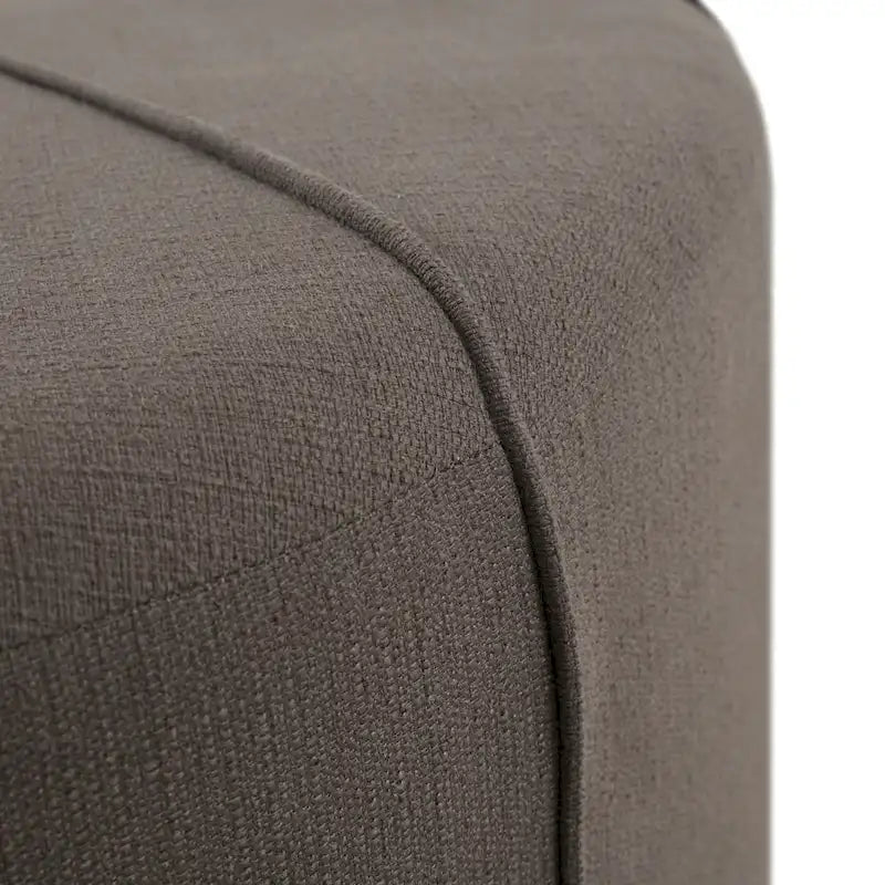 Repose-pieds ovale touffeté en tissu bleu / crème / gris, simple