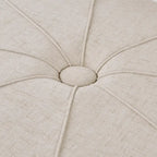 Repose-pieds ovale touffeté en tissu bleu / crème / gris, simple