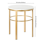 Table d'appoint ronde moderne glam en laiton/bronze noirci avec plateau en faux marbre et cadre géométrique en acier