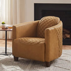 Fauteuil d'appoint rétro industriel en cuir pleine fleur kaki / noir / cognac / marron / gris avec cadre en aluminium, simple