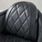 Fauteuil d'appoint rétro industriel en cuir pleine fleur kaki / noir / cognac / marron / gris avec cadre en aluminium, simple