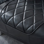 Fauteuil d'appoint rétro industriel en cuir pleine fleur kaki / noir / cognac / marron / gris avec cadre en aluminium, simple