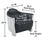 Fauteuil d'appoint rétro industriel en cuir pleine fleur kaki / noir / cognac / marron / gris avec cadre en aluminium, simple