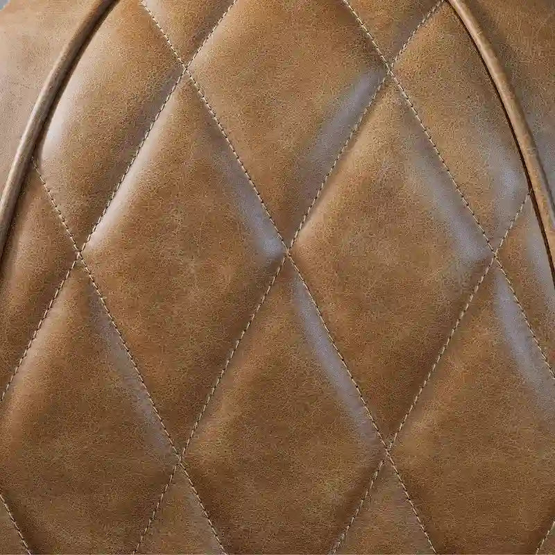 Fauteuil d'appoint rétro industriel en cuir pleine fleur kaki / noir / cognac / marron / gris avec cadre en aluminium, simple