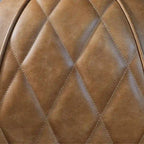 Fauteuil d'appoint rétro industriel en cuir pleine fleur kaki / noir / cognac / marron / gris avec cadre en aluminium, simple