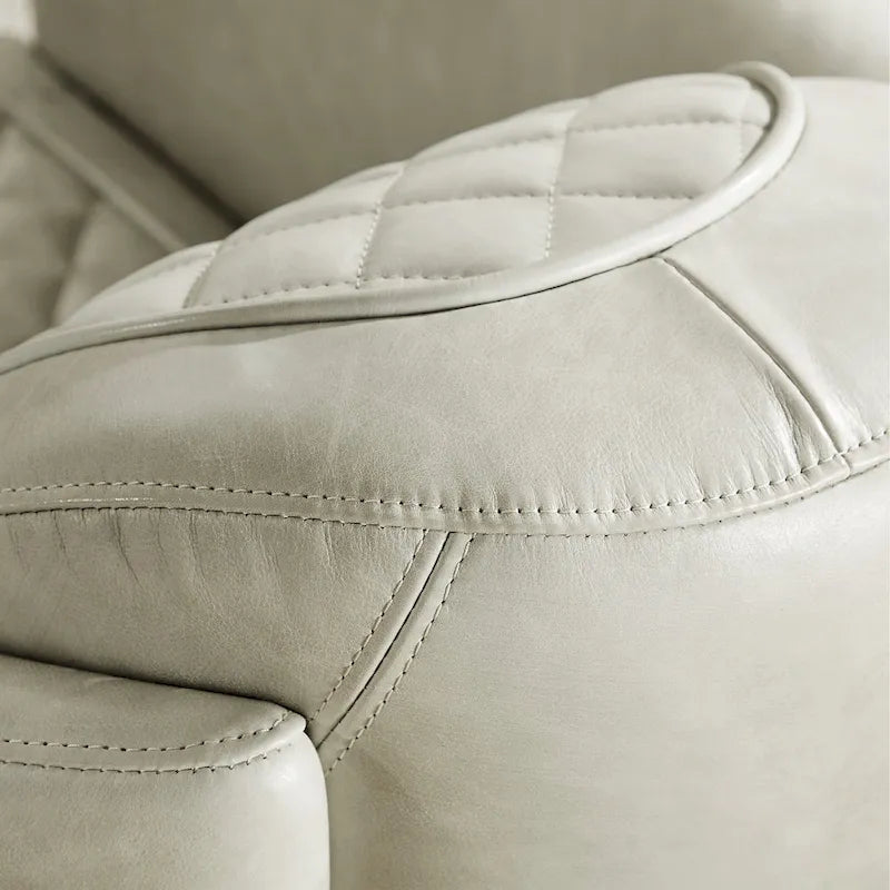 Fauteuil d'appoint rétro industriel en cuir pleine fleur kaki / noir / cognac / marron / gris avec cadre en aluminium, simple