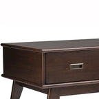 Table Basse Mid-Century Moderne, Brun Fauve / Brun Teck, Rectangulaire avec Rangement