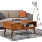 Table Basse Mid-Century Moderne, Brun Fauve / Brun Teck, Rectangulaire avec Rangement