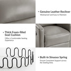 Fauteuil inclinable, pivotant et berçant moderne en cuir véritable noir/bleu marine/gris avec appuie-tête réglable, individuel