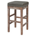 Tabouret de comptoir sans dossier, gris vintage / bleu vintage, cuir reconstitué, à l'unité