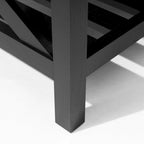 Table basse de ferme avec étagère de rangement à lattes, gris délavé / noir / marron et blanc