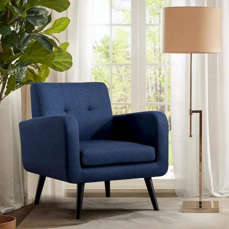 Mid Century Fabric Modern Accent Chair Armchair