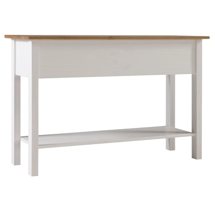 Console de couloir rustique en pin massif, blanc cérusé / marron antique / gris cérusé / non peinte, 3 tiroirs