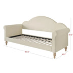 Lit de Repos Jumeau Rembourré Chaise-Style, Gris / Beige / Noir, Accoudoirs Roulés, Simple