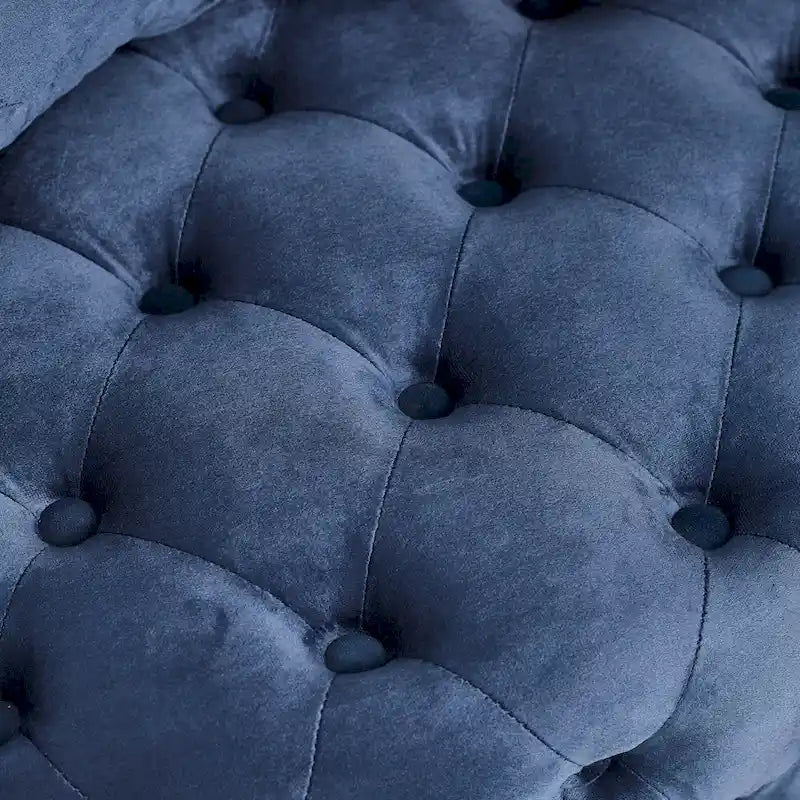 Fauteuil pivotant moderne en velours avec capitonnage, roulettes et 3 coussins, simple — Kaki / Rose / Beige / Gris / Noir / Vert