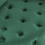 Fauteuil pivotant moderne en velours avec capitonnage, roulettes et 3 coussins, simple — Kaki / Rose / Beige / Gris / Noir / Vert