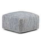 Pouf ottoman carré en coton tressé, individuel — Bleu jean / Gris / Bordeaux / Sarcelle / Mélange d'aqua