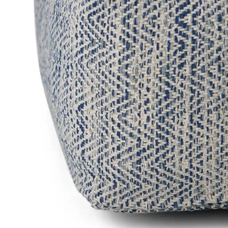 Pouf ottoman carré en coton tressé, individuel — Bleu jean / Gris / Bordeaux / Sarcelle / Mélange d'aqua