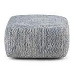 Pouf ottoman carré en coton tressé, individuel — Bleu jean / Gris / Bordeaux / Sarcelle / Mélange d'aqua