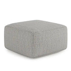 Pouf ottoman carré en coton tressé, individuel — Bleu jean / Gris / Bordeaux / Sarcelle / Mélange d'aqua