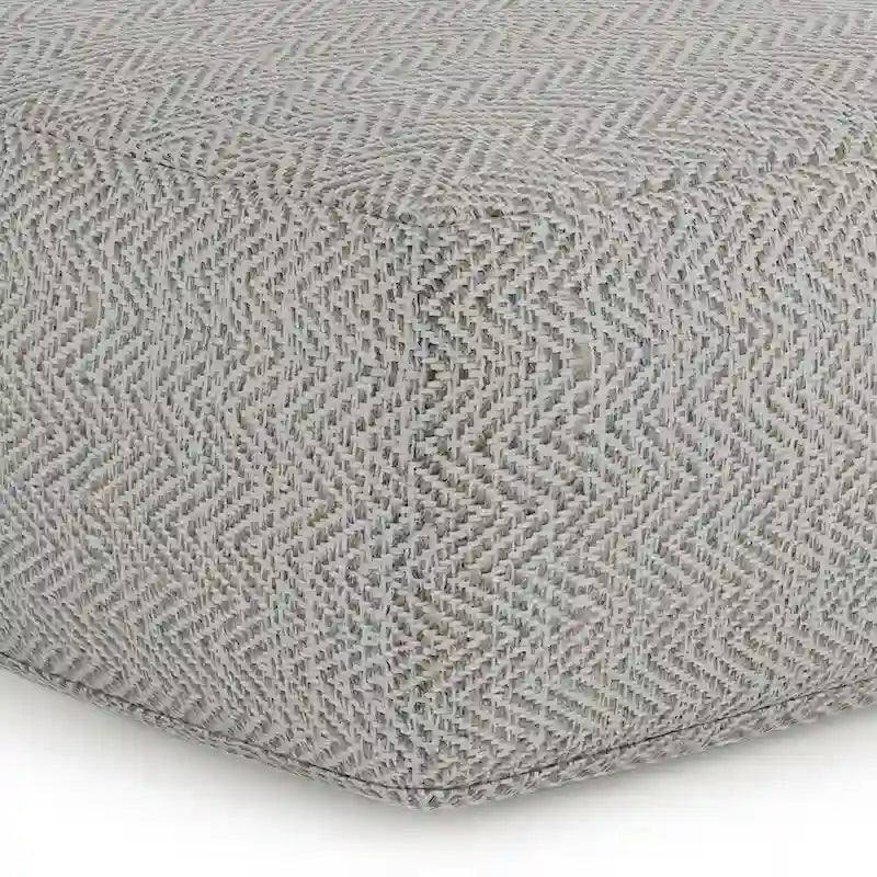 Pouf ottoman carré en coton tressé, individuel — Bleu jean / Gris / Bordeaux / Sarcelle / Mélange d'aqua
