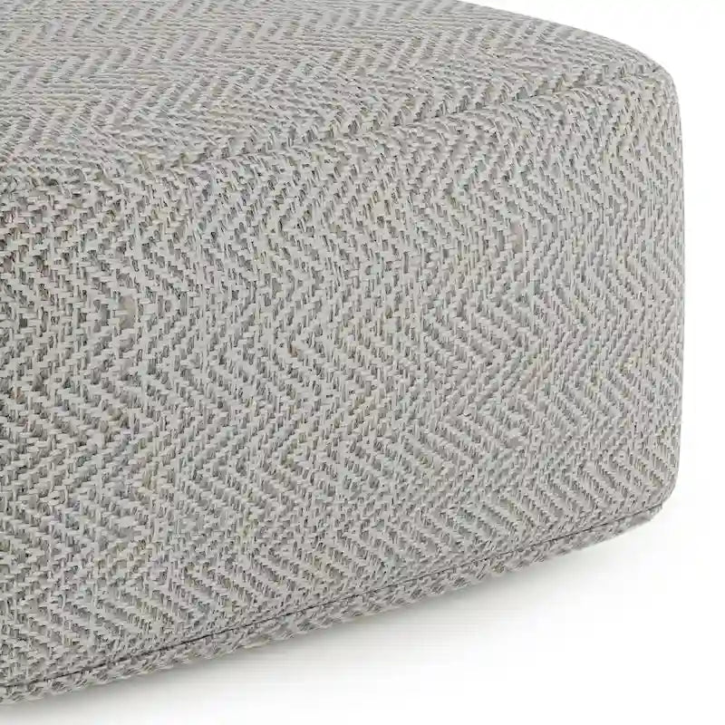 Pouf ottoman carré en coton tressé, individuel — Bleu jean / Gris / Bordeaux / Sarcelle / Mélange d'aqua