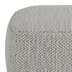 Pouf ottoman carré en coton tressé, individuel — Bleu jean / Gris / Bordeaux / Sarcelle / Mélange d'aqua