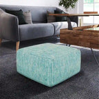Pouf ottoman carré en coton tressé, individuel — Bleu jean / Gris / Bordeaux / Sarcelle / Mélange d'aqua