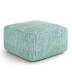 Pouf ottoman carré en coton tressé, individuel — Bleu jean / Gris / Bordeaux / Sarcelle / Mélange d'aqua
