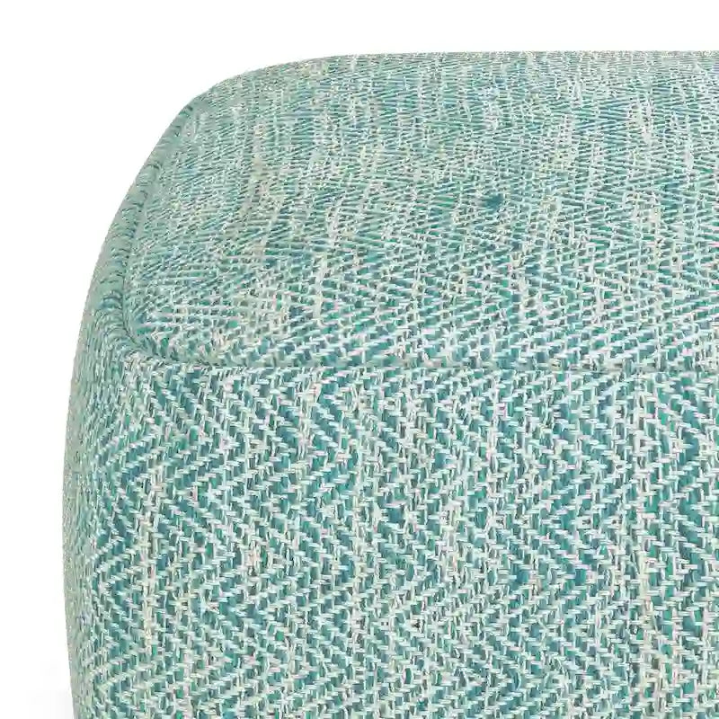 Pouf ottoman carré en coton tressé, individuel — Bleu jean / Gris / Bordeaux / Sarcelle / Mélange d'aqua