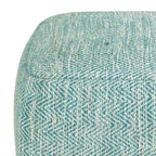 Pouf ottoman carré en coton tressé, individuel — Bleu jean / Gris / Bordeaux / Sarcelle / Mélange d'aqua