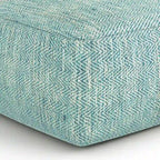 Pouf ottoman carré en coton tressé, individuel — Bleu jean / Gris / Bordeaux / Sarcelle / Mélange d'aqua