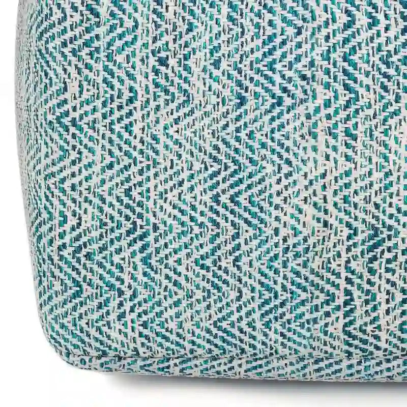Pouf ottoman carré en coton tressé, individuel — Bleu jean / Gris / Bordeaux / Sarcelle / Mélange d'aqua