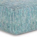 Pouf ottoman carré en coton tressé, individuel — Bleu jean / Gris / Bordeaux / Sarcelle / Mélange d'aqua
