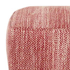 Pouf ottoman carré en coton tressé, individuel — Bleu jean / Gris / Bordeaux / Sarcelle / Mélange d'aqua