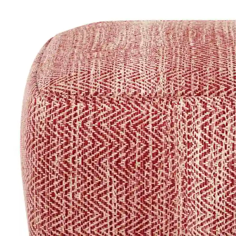 Pouf ottoman carré en coton tressé, individuel — Bleu jean / Gris / Bordeaux / Sarcelle / Mélange d'aqua