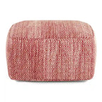 Pouf ottoman carré en coton tressé, individuel — Bleu jean / Gris / Bordeaux / Sarcelle / Mélange d'aqua