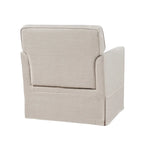 Fauteuil d'appoint déhoussable de transition avec accoudoirs droits et jupe de base, couleur ivoire/crème/taupe/bleu clair, un seul