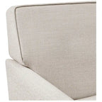Fauteuil d'appoint déhoussable de transition avec accoudoirs droits et jupe de base, couleur ivoire/crème/taupe/bleu clair, un seul