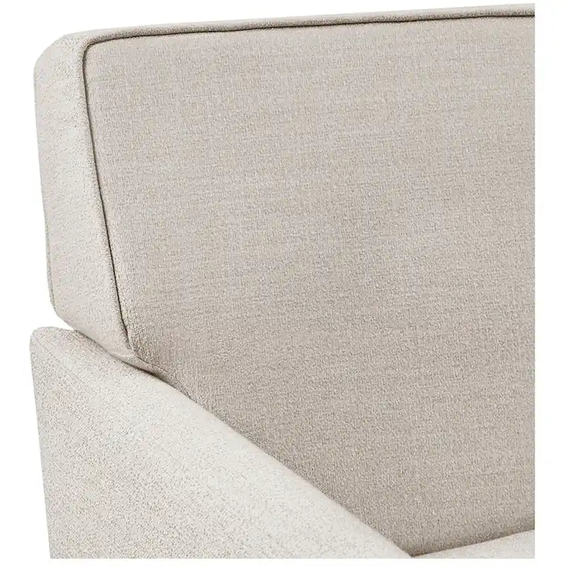 Fauteuil d'appoint déhoussable de transition avec accoudoirs droits et jupe de base, couleur ivoire/crème/taupe/bleu clair, un seul