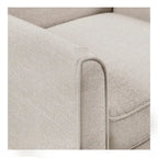 Fauteuil d'appoint déhoussable de transition avec accoudoirs droits et jupe de base, couleur ivoire/crème/taupe/bleu clair, un seul