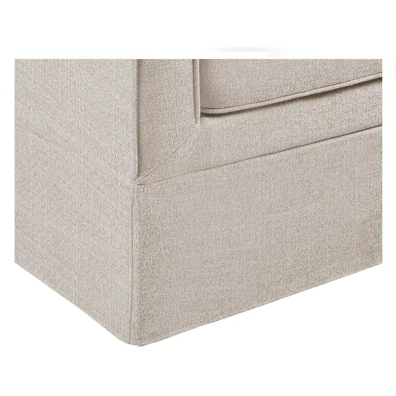 Fauteuil d'appoint déhoussable de transition avec accoudoirs droits et jupe de base, couleur ivoire/crème/taupe/bleu clair, un seul