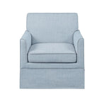 Fauteuil d'appoint déhoussable de transition avec accoudoirs droits et jupe de base, couleur ivoire/crème/taupe/bleu clair, un seul