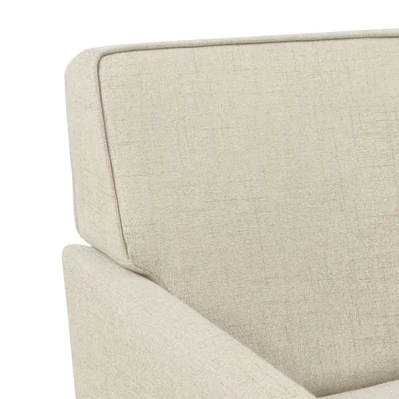 Fauteuil d'appoint déhoussable de transition avec accoudoirs droits et jupe de base, couleur ivoire/crème/taupe/bleu clair, un seul