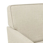 Fauteuil d'appoint déhoussable de transition avec accoudoirs droits et jupe de base, couleur ivoire/crème/taupe/bleu clair, un seul