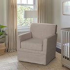 Fauteuil d'appoint déhoussable de transition avec accoudoirs droits et jupe de base, couleur ivoire/crème/taupe/bleu clair, un seul
