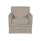 Fauteuil d'appoint déhoussable de transition avec accoudoirs droits et jupe de base, couleur ivoire/crème/taupe/bleu clair, un seul