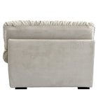 Causeuse minimaliste en velours beige/rose/gris, garnie de plumes et de mousse, 2 places